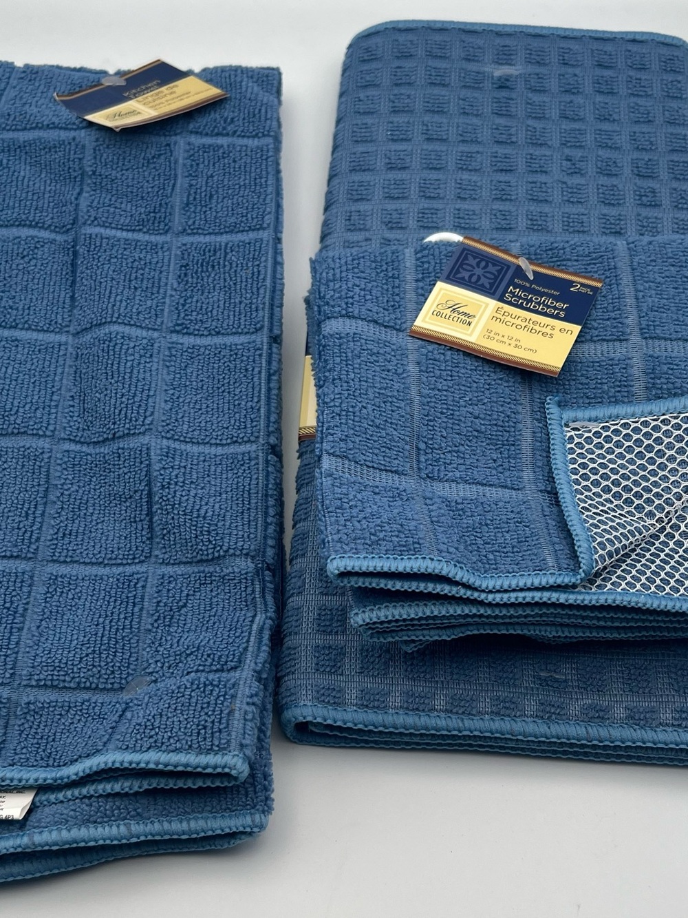 Blue Microfiber Scrubbing Cloths - 2-Pack